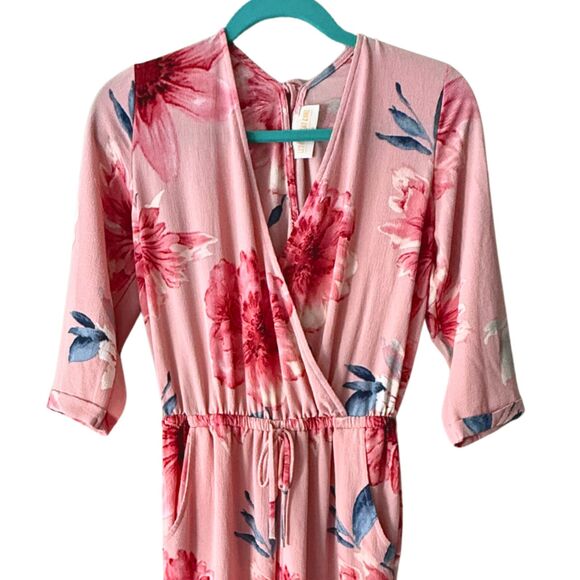 LET THEM EAT CAKE “Adrienne” Pink Floral Jumpsuit Romper - Women’s Small - Picture 3 of 16